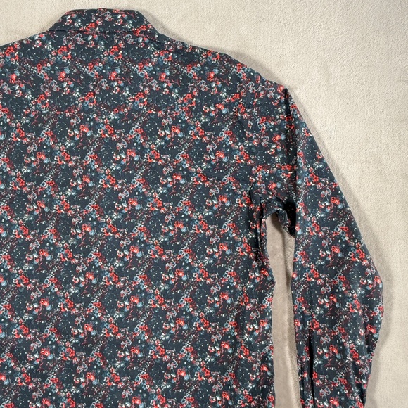 Robert Graham Shirt Mens Medium Floral Flip Cuff Button Down Long Sleeve - Picture 9 of 15